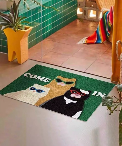 CALIFORNIA OUTFITTERS ラグ ラグマット 4E10-NK キャットモチーフ
