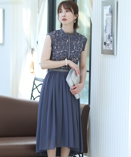 「PourVous」 ノースリーブワンピース X-LARGE ブルー レディース_画像7