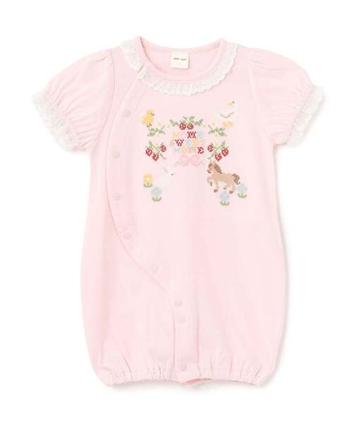 petit main ベビー服 ロンパース クロスステッチ2WAYオール : ZOZOTOWN