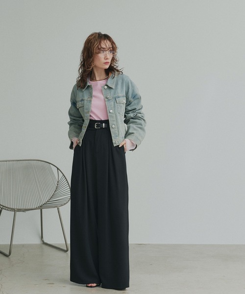 「ad thie」 デニムジャケット MEDIUM ブルー レディース_画像2