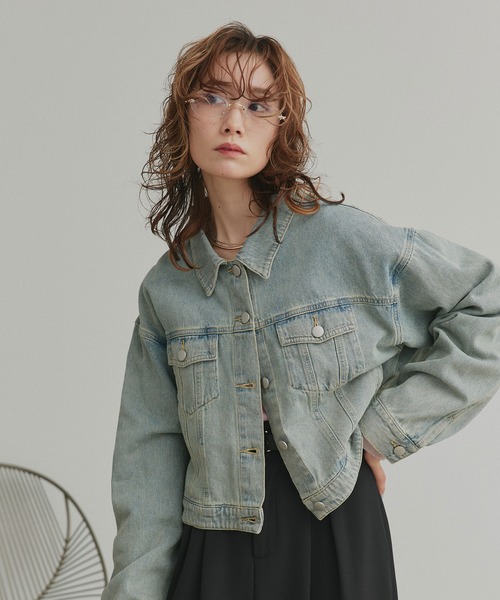 「ad thie」 デニムジャケット MEDIUM ブルー レディース_画像4