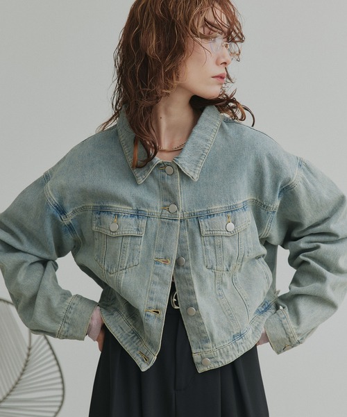 「ad thie」 デニムジャケット MEDIUM ブルー レディース_画像5