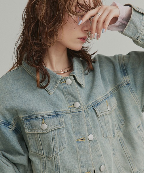 「ad thie」 デニムジャケット MEDIUM ブルー レディース_画像7