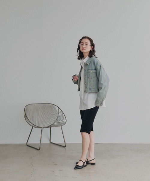 「ad thie」 デニムジャケット MEDIUM ブルー レディース_画像9