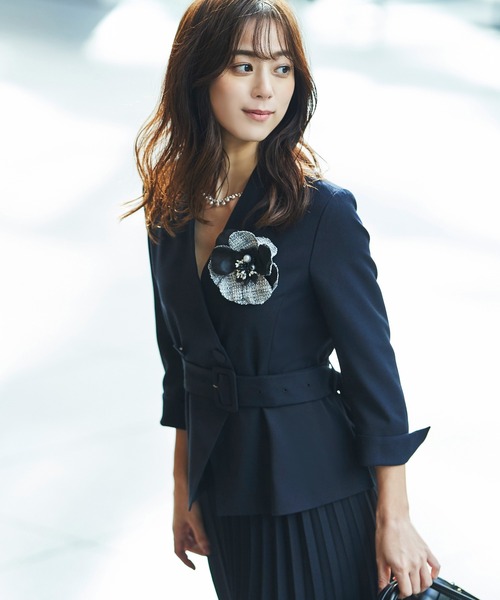 「RUIRUE BOUTIQUE」 長袖ワンピース M ネイビー レディース_画像3
