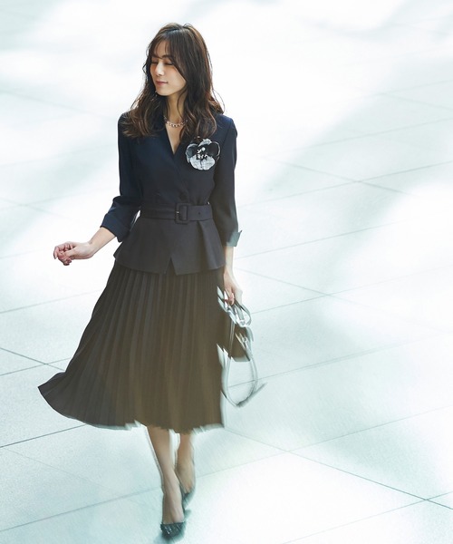 「RUIRUE BOUTIQUE」 長袖ワンピース M ネイビー レディース_画像4