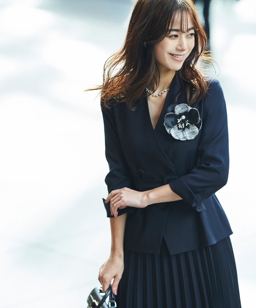 「RUIRUE BOUTIQUE」 長袖ワンピース M ネイビー レディース_画像5