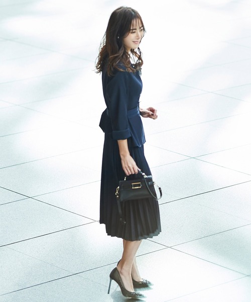 「RUIRUE BOUTIQUE」 長袖ワンピース M ネイビー レディース_画像9
