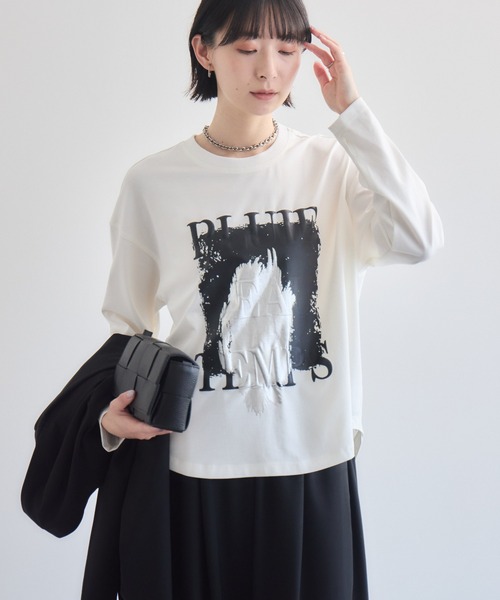 tシャツ 33℃ 接触冷感 箔ペイント掠れラバーTシャツ レディース