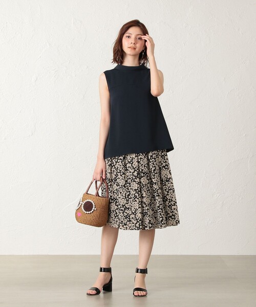 「EPOCA THE SHOP」 ノースリーブブラウス 36 ネイビー レディース_画像6