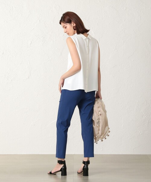 「EPOCA THE SHOP」 ノースリーブブラウス 36 ネイビー レディース_画像7