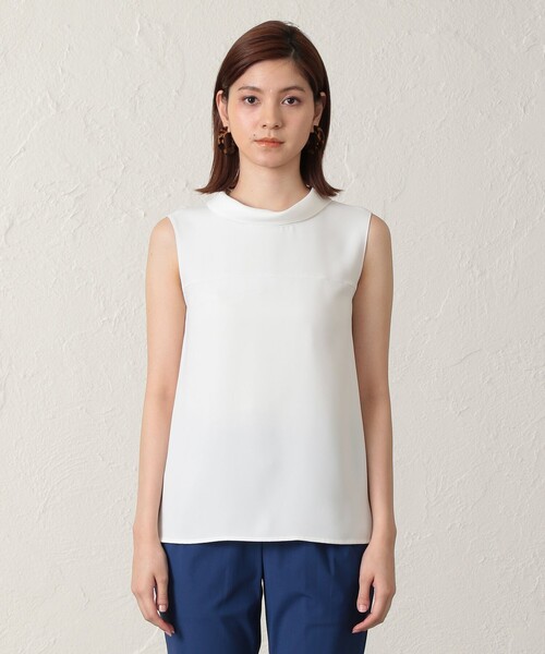 「EPOCA THE SHOP」 ノースリーブブラウス 36 ネイビー レディース_画像8