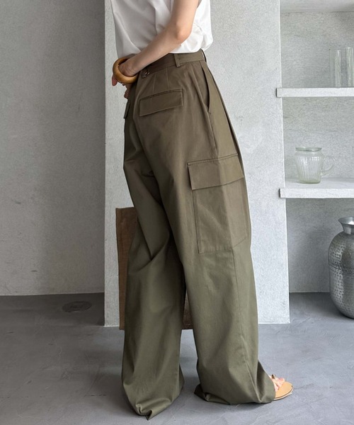 「DOUX ARCHIVES」 カーゴパンツ MEDIUM カーキ レディース_画像4