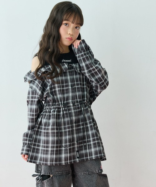 JENNI（ジェニィ） ブラウス シャツ シャツドッキングプルオーバー 肩