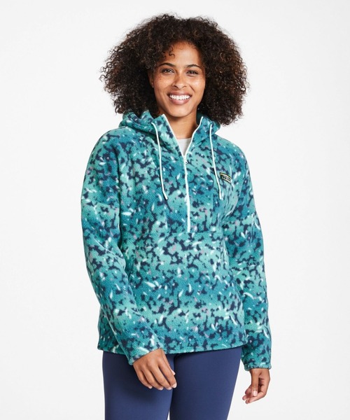 パーカー カタディン・フリース・ハーフジップ・フーディ、プリント 米国フィット・レギュラー レディース L.L.Bean パーカー カタディン・フリース・ハーフジップ