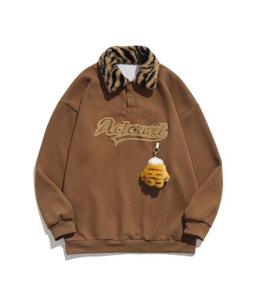 トレーナー スウェット 「HOOK」タイガーファー襟ポロシャツ風