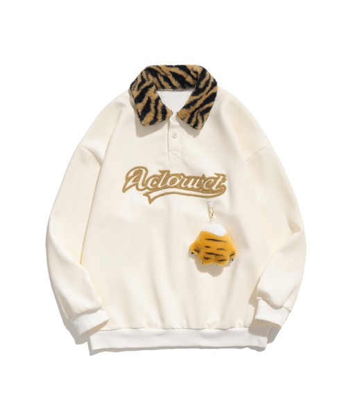 トレーナー スウェット 「HOOK」タイガーファー襟ポロシャツ風