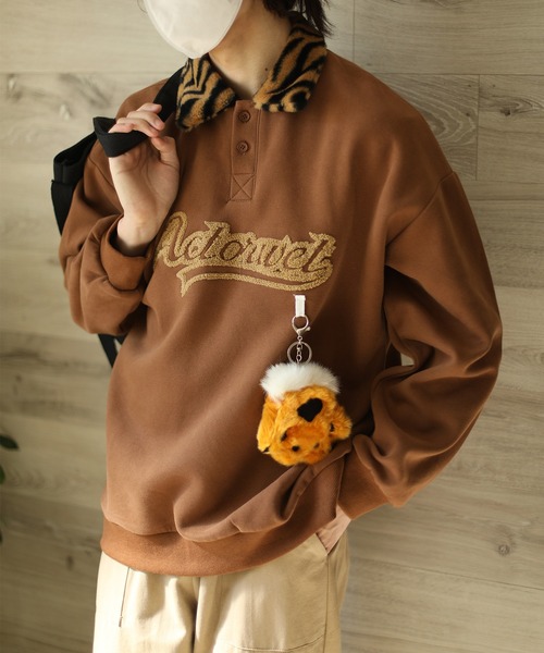 トレーナー スウェット 「HOOK」タイガーファー襟ポロシャツ風