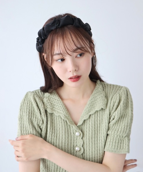 お値下げ済み　エルメス　カチューシャ BLUEEAST カチューシャ シャンブレーギャザーカチューシャ