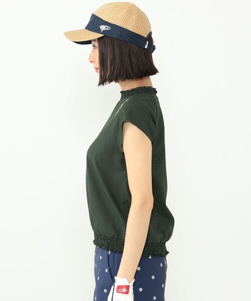 シャツ ブラウス BEAMS GOLF ORANGE LABEL / シャーリング モックネックシャツ 2023SS BEAMS GOLF ORANGE LABEL シャーリング モックネックシャツ