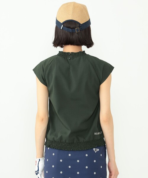 シャツ ブラウス BEAMS GOLF ORANGE LABEL / シャーリング モックネックシャツ 2023SS BEAMS GOLF ORANGE LABEL シャーリング モックネックシャツ