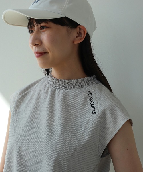 シャツ ブラウス BEAMS GOLF ORANGE LABEL / シャーリング モックネックシャツ 2023SS BEAMS GOLF ORANGE LABEL シャーリング モックネックシャツ