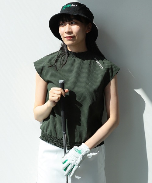 シャツ ブラウス BEAMS GOLF ORANGE LABEL / シャーリング モックネックシャツ 2023SS BEAMS GOLF ORANGE LABEL シャーリング モックネックシャツ