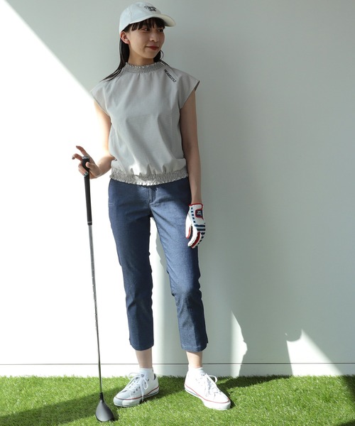 シャツ ブラウス BEAMS GOLF ORANGE LABEL / シャーリング モックネックシャツ 2023SS BEAMS GOLF ORANGE LABEL シャーリング モックネックシャツ