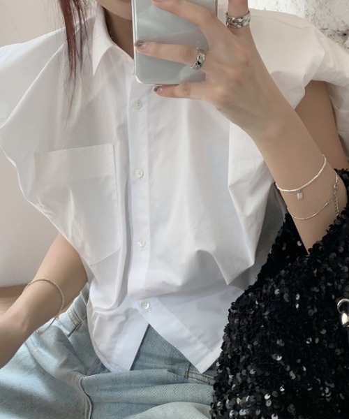 tシャツ ショルダーデザイン襟付きブラウス レディース deux amour tシャツ ショルダーデザイン襟付きブラウス