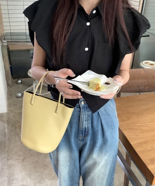 deux amour tシャツ ショルダーデザイン襟付きブラウス