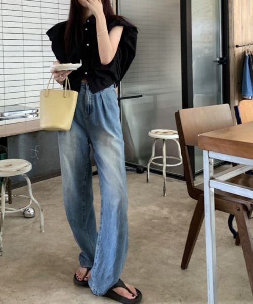 deux amour tシャツ ショルダーデザイン襟付きブラウス
