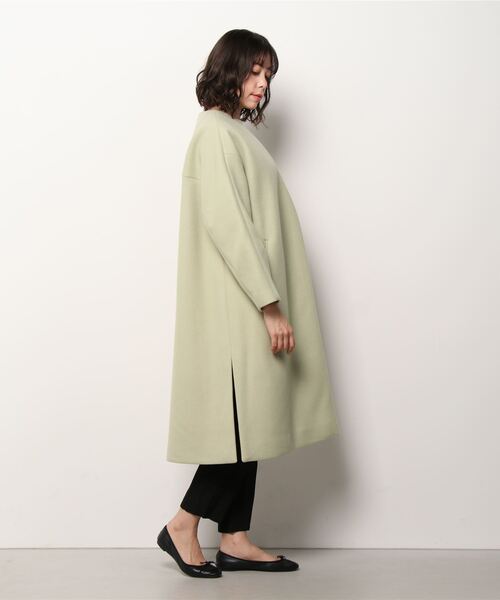 green label relaxing」 ノーカラーコート 36 オフホワイト レディース  