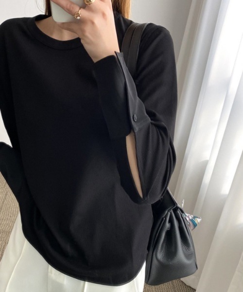 tシャツ ロングカフスクルーネックロンT レディース