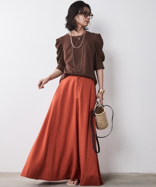 CHIC STYLE tシャツ 「大きいサイズ」綿100％パフスリーブ