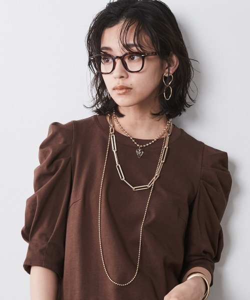 品揃え豊富で CHIC 「大きいサイズ」綿100％パフスリーブ tシャツ STYLE トップス