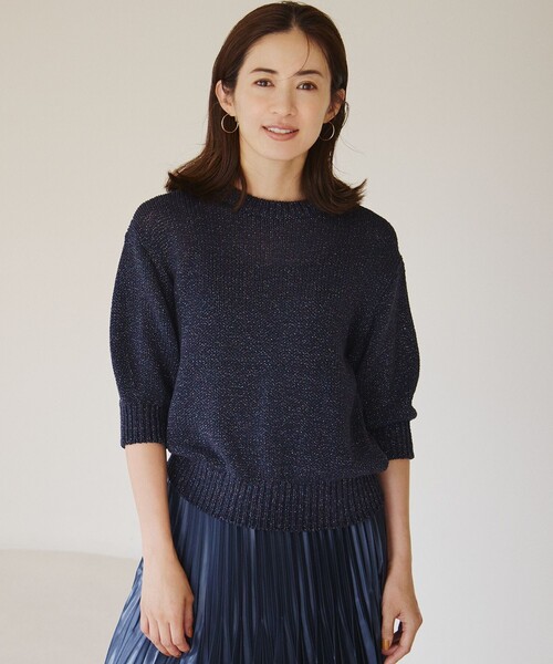 【シマトネリコ】23区　ルレックスバルキー ラメニット 23区 ニット セーター 「洗える」ルレックスバルキー ラメニット