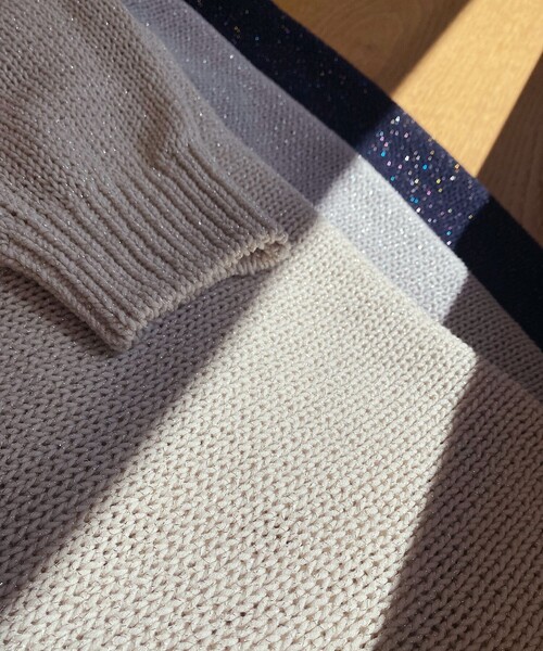 24AW 23区【洗える】ルレックスバルキーラメニット クルーネック 五分袖 M 洗える】ルレックスバルキー ラメニット / 23区 | ファッション