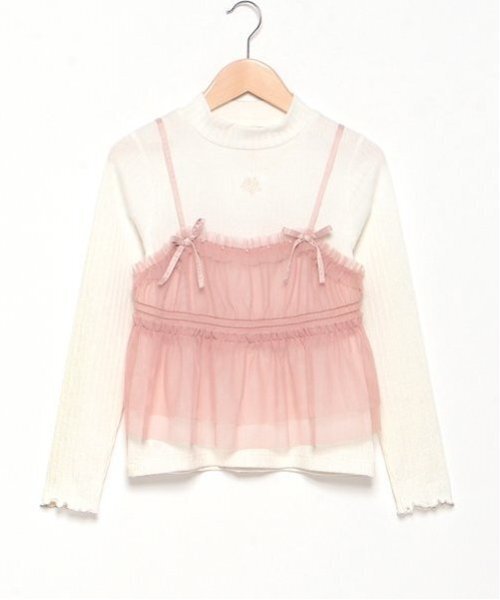 mezzo piano Junior（メゾピアノ ジュニア） tシャツ チュールビスチェ