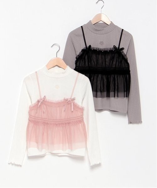 mezzo piano Junior（メゾピアノ ジュニア） tシャツ チュールビスチェ