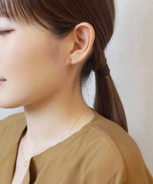 TAKE-UP ピアス K18/K10 ツキコウミニフープピアス( PG
