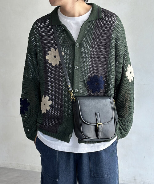 pois ポワメッシュカーディガン　ブラック AZUL BY MOUSSY | Wジップメッシュニットカーディガン