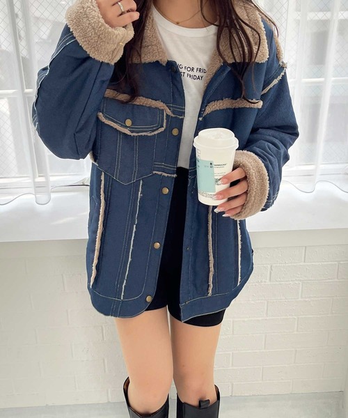 nelliy. デニムジャケット gジャン オーバーサイズデニム裏ボア
