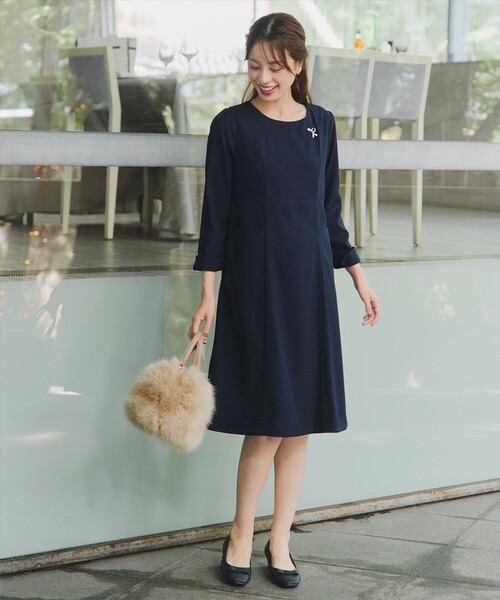 ワンピース tiatia Tiaclasse ワンピース チェックコンビエンパイアワンピース : ZOZOTOWN