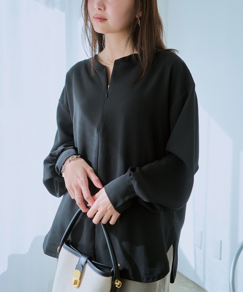 LAVEANGE（ラビアンジェ） ブラウス シャツ フロントファスナープル