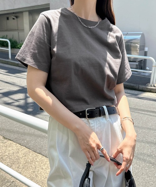 tシャツ 汗染み防止半袖ミニTシャツ レディース | andme | 20