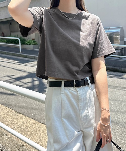 tシャツ 汗染み防止半袖ミニTシャツ レディース | andme | 21