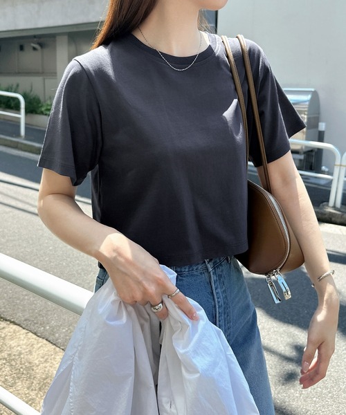 tシャツ 汗染み防止半袖ミニTシャツ レディース | andme | 23