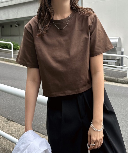 tシャツ 汗染み防止半袖ミニTシャツ レディース | andme | 25