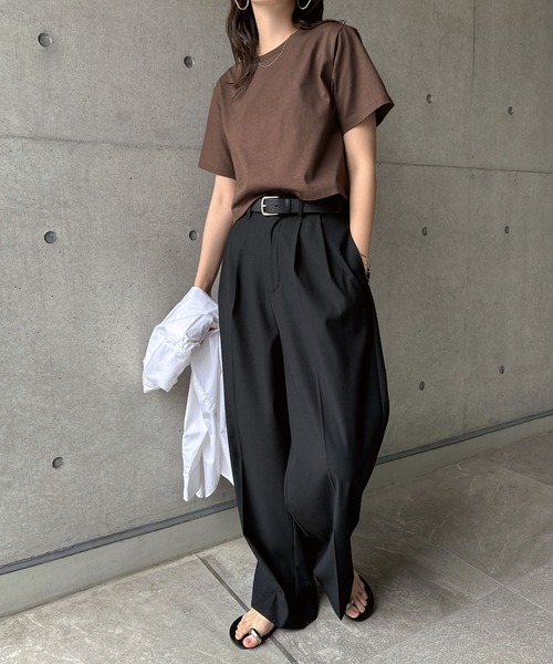tシャツ 汗染み防止半袖ミニTシャツ レディース | andme | 27