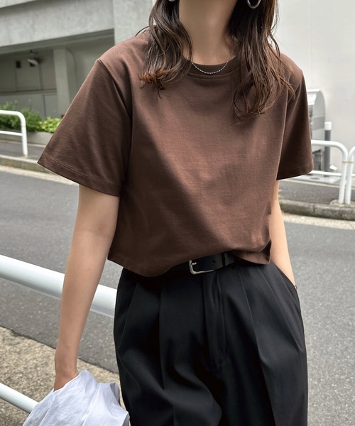 tシャツ 汗染み防止半袖ミニTシャツ レディース | andme | 24